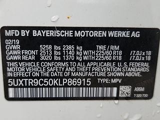 2019 BMW X3 xDrive30i 5UXTR9C50KLP86915 in Terryville, CT 32