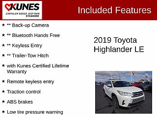 2019 Toyota Highlander LE 5TDZZRFH5KS360573 in Sycamore, IL 2