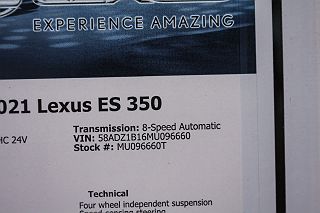 2021 Lexus ES 350 58ADZ1B16MU096660 in Valencia, CA 27
