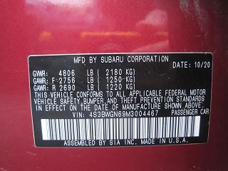 2021 Subaru Legacy Limited 4S3BWGN69M3004467 in Belmont, MA 19
