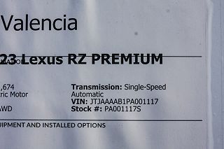 2023 Lexus RZ 450e JTJAAAAB1PA001117 in Valencia, CA 27